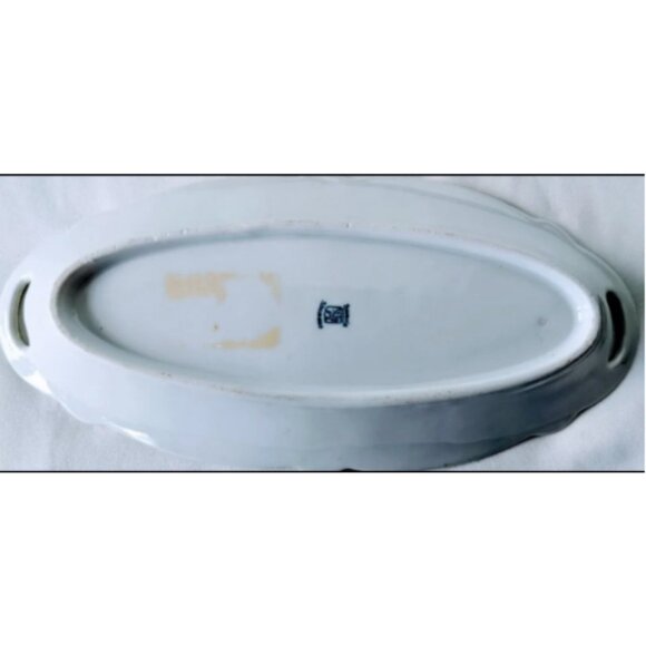 Vintage Bavaria Schumann Germany Serving Dish Fruit & Bird Pattern Circa 1918-29 - Picture 3 of 5